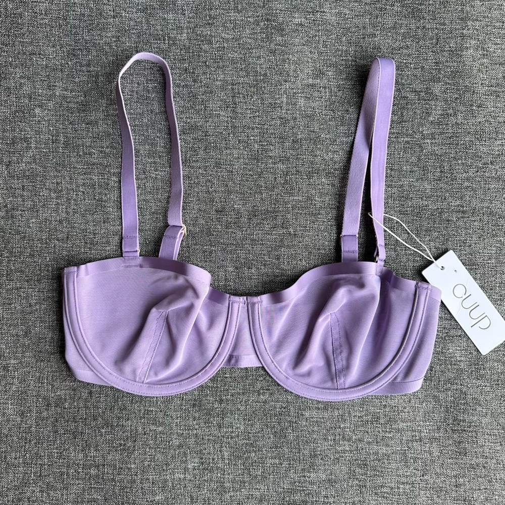 NWT Cuup The Balconette Mesh Bra Unlined Underwire Amethyst Purple 30D